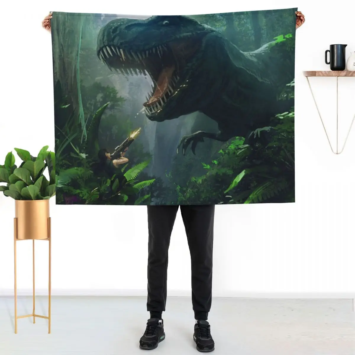 ARK: ENDURE DINO ATTACK T-REX ENDURE Throw Blanket Bed Moving Soft Plaid Custom Decorative Sofa Blankets