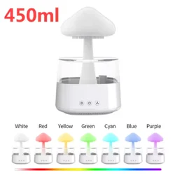 Humidificador de aire con forma de seta y nube, difusor de Aroma eléctrico, fragancia de lluvia, luz nocturna de Color relajante