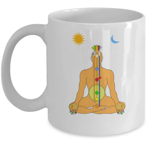 Esoteric coffee mug - Chakra Meditation Yoga asana - Occult accessories gift cup