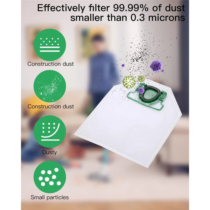 Vacuum Cleaner Bags For Vorwerk Kobold VK200 FP200 Suction Station With Hepa Filters, Dust Bag Accessories-A77G