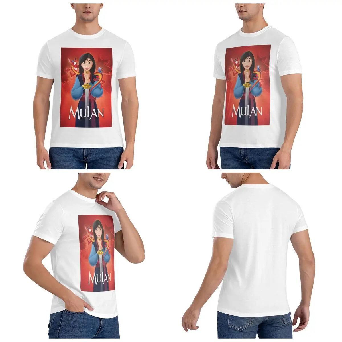 Mulan Disney T-Shirt for Men Cotton Plus Size T Shirts Men's Tees Short Crew Neck Summer Clothes Tops S-6XL