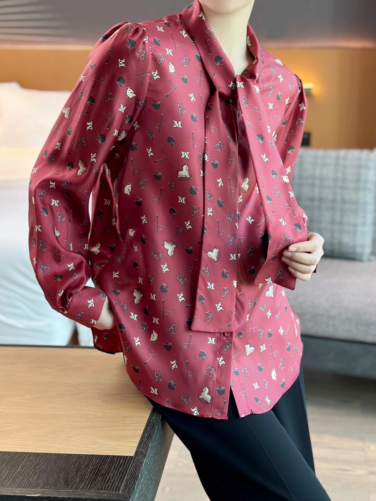 

Шелковый палантин Zuozhujia класса люкс, винтажный, длинный, с принтом, красный, для женщин, повседневный, деловой, на Новый год