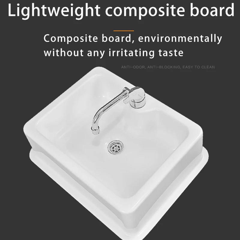 RV حوض الحمام القابل للطي مغسلة مخفية مغسلة مخفية الاكريليك فراغ مصبوب #5