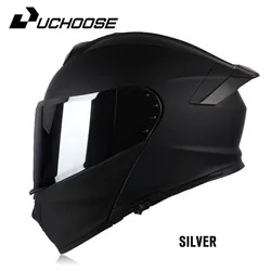 Uchoose DOT Approved Full Face Helmets Crash Motorbike Protective Gear Men Women Flip Up Helmet Motorcycle Double Sun Visor