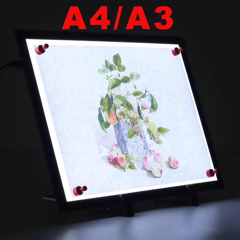 

A3/A4 Light Box LED Light Box Ultra-Thin Portable Light Pad Art Craft Light Tracing Copy Board with Carry Case, for Artists