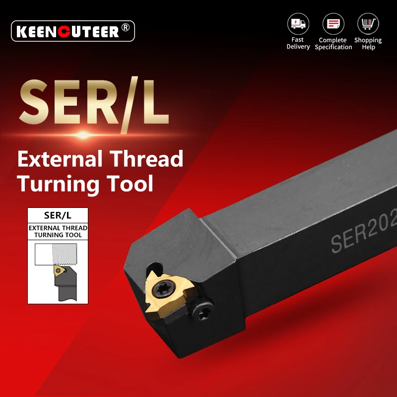 SER1010H11 SER1212H16/11 SER1616H16/11 SER2020K SER2525M External Thread Turning Tool CNC tool Holder SER SEL Lathe Cutter bar