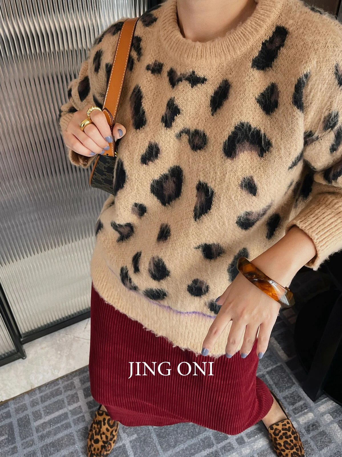 Leopard Pullover Sweater Woman Clothing 2023 Y2k Korean Style Fashion Vintage Autumn Top Long Sleeve Jumper Winter Oversized New