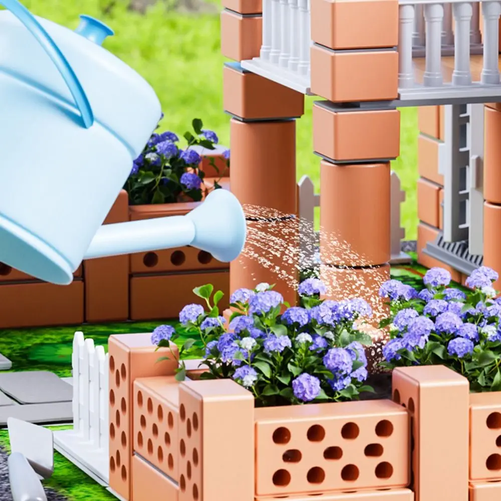 متعدد الألوان DIY بناء البيت كتلة مجموعة البلاستيك مصغرة الحجم تجميع لعبة بلاط المنازل كوخ نمط تجميع الطوب الصغير