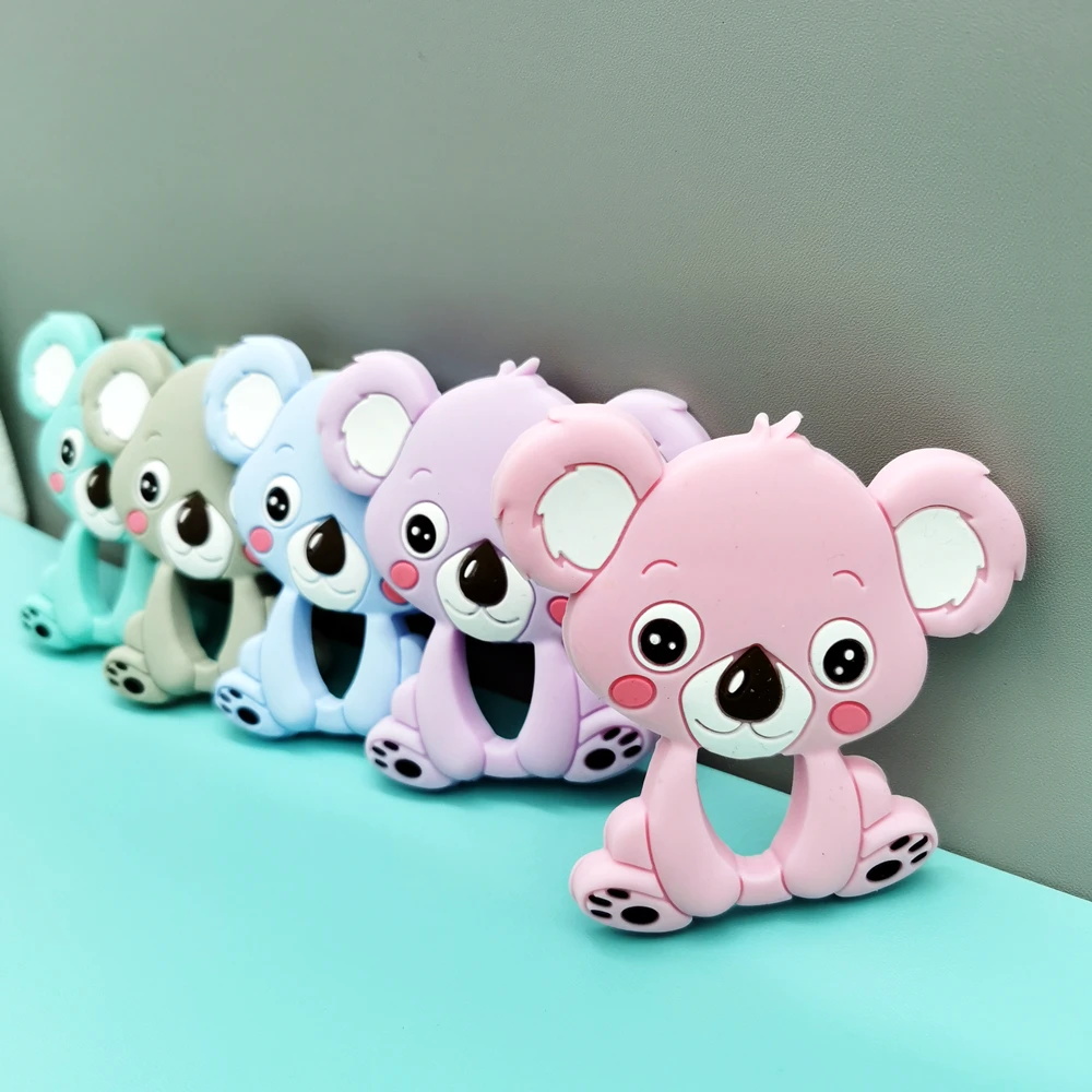 1PC Baby Koala Food Grad Silicone Teether Pendants Pacifier Chains Necklace DIY Accessories for Infant Teething Toys Kawaii Gift