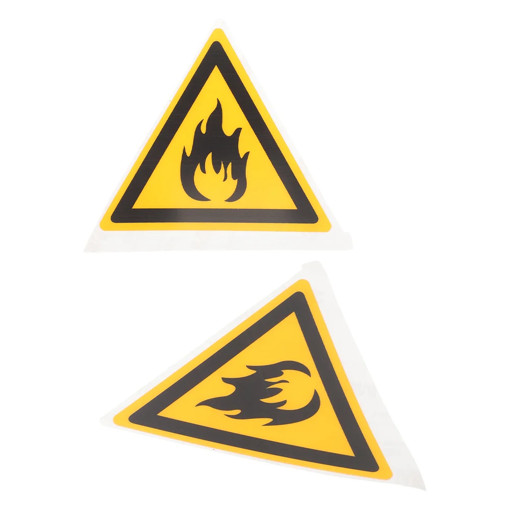 2 Pcs Signs Safety Labels Stickers Warning Liquid Hazard Indicator Cabinet Applique