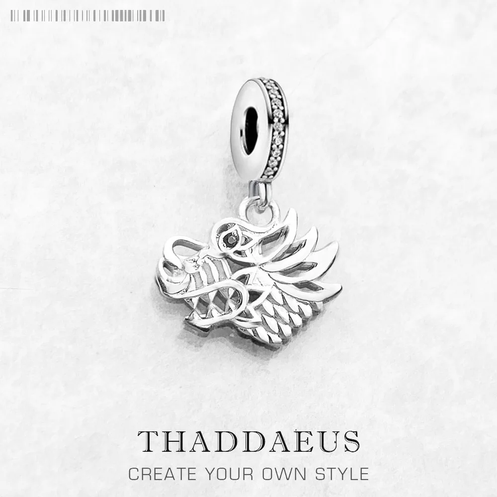 

Dragon Dangle Charm Pendants For Women Men 925 Sterling Silver Vintage Jewelry