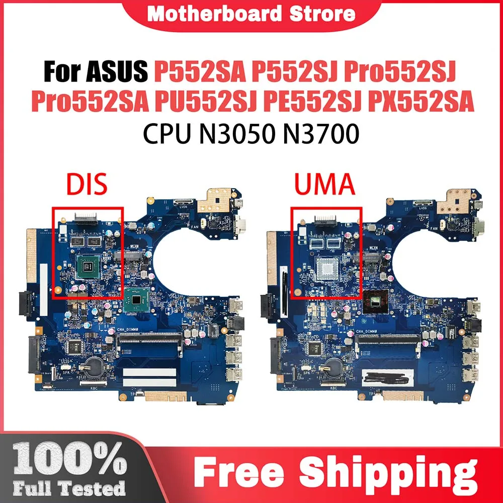 

Computer Mainboard For Asus P552SA Pro552SJ Pro552SA PX552SA PU552SJ PE552SJ Laptop Motherboard With N3050 N3700 CPU GT920M V2G