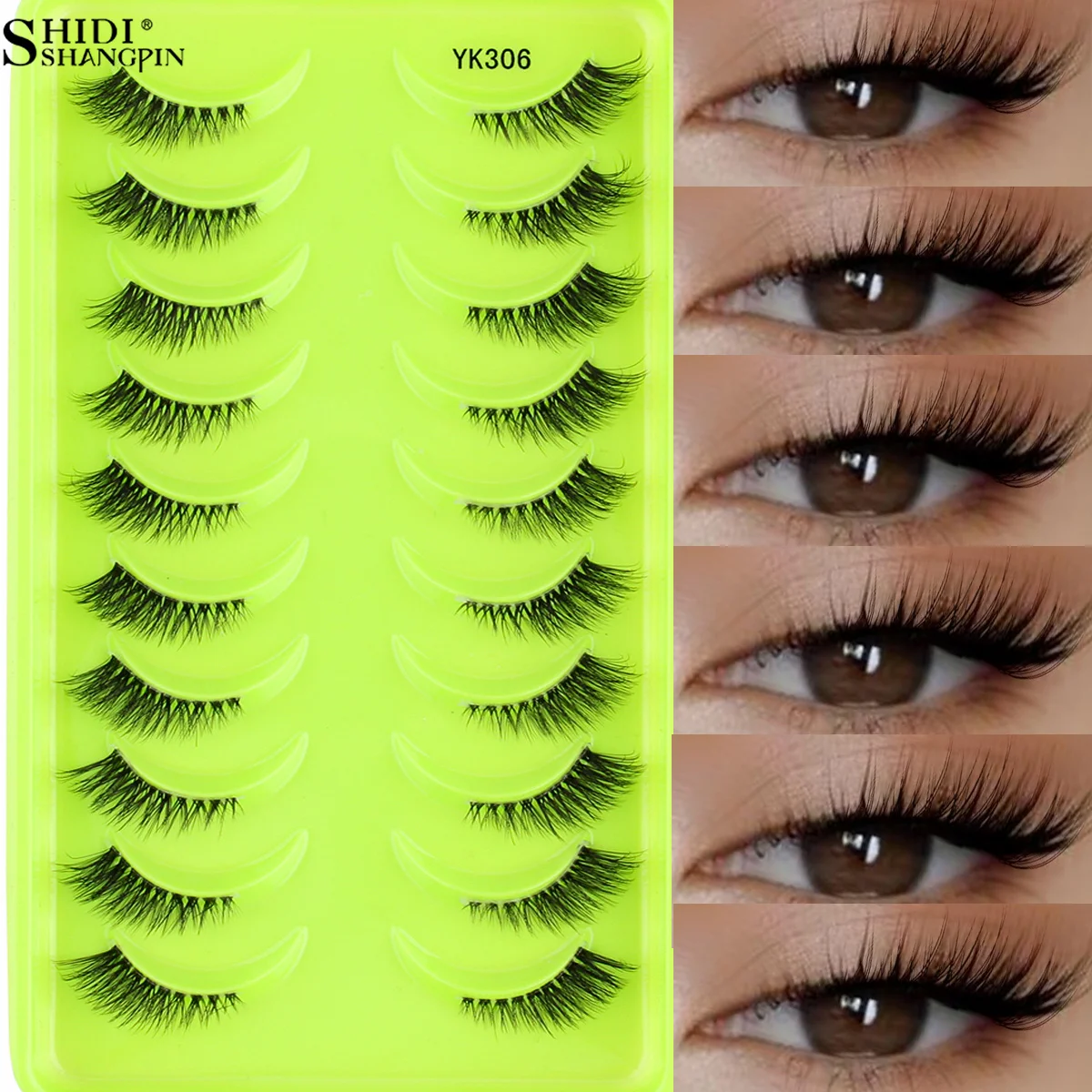 ハーフまつげ 3/10 ペアつけまつげナチュラルソフト翼 3D ふわふわフェイクミンクまつげメイクアップまつげエクステンション偽 Cilios