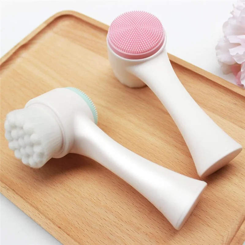 

A28F-3D Double-Sided Facial Cleanser, Manual Massage Facial Brush, Soft Bristle Double-Sided Facial Cleanser