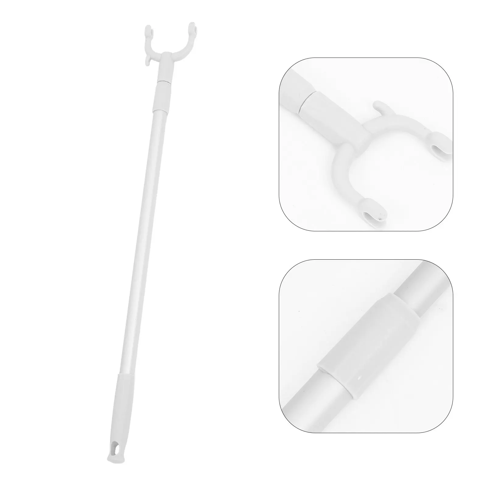 Plastic Telescopic Clothes Reach Pole For Clothes Household Adjustable Lightweight Aluminum Hook Clothesline