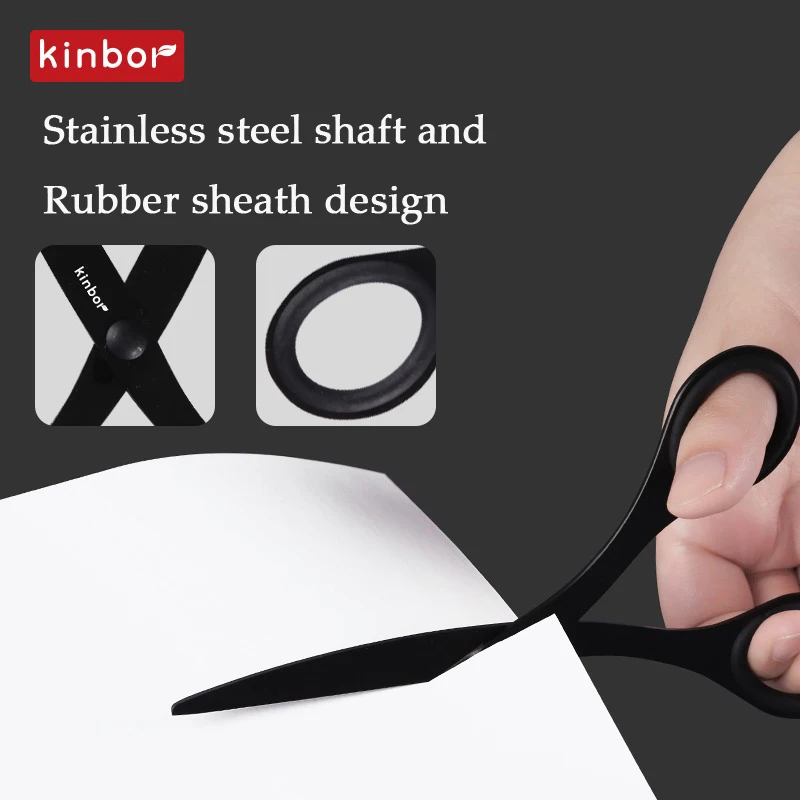 Kinbor Streamline Box Opening Scissors Safety Dual purpose Anti Sticking Cutting Scissors Unpacking Stationery Household Shears