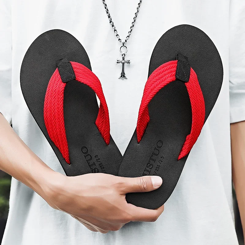 2023 Men Flip-flops Men\'s Beach Slippers For Droping Shipping Size 40-45