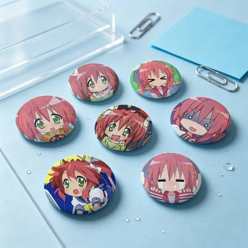 Yutaka Kobayakawa Anime Figure Badges 25 32 44 58 75 Mm Round Cosplay Pin Bag Decor Fans Collect Friends Gifts Brooch Souvenir