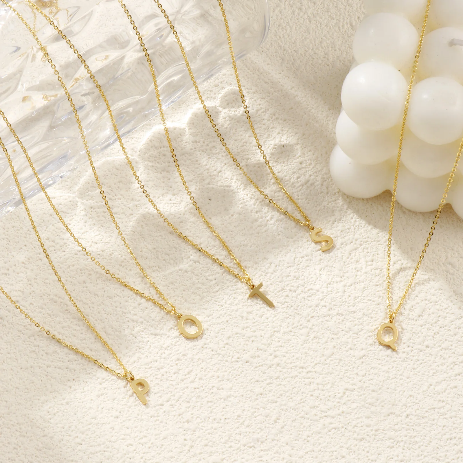 Collier personnalisé en laiton avec pendentif majuscule « A-Z», plaqué or 18 carats, lettre initiale de l'alphabet, bijoux avec nom, cadeau pour femmes