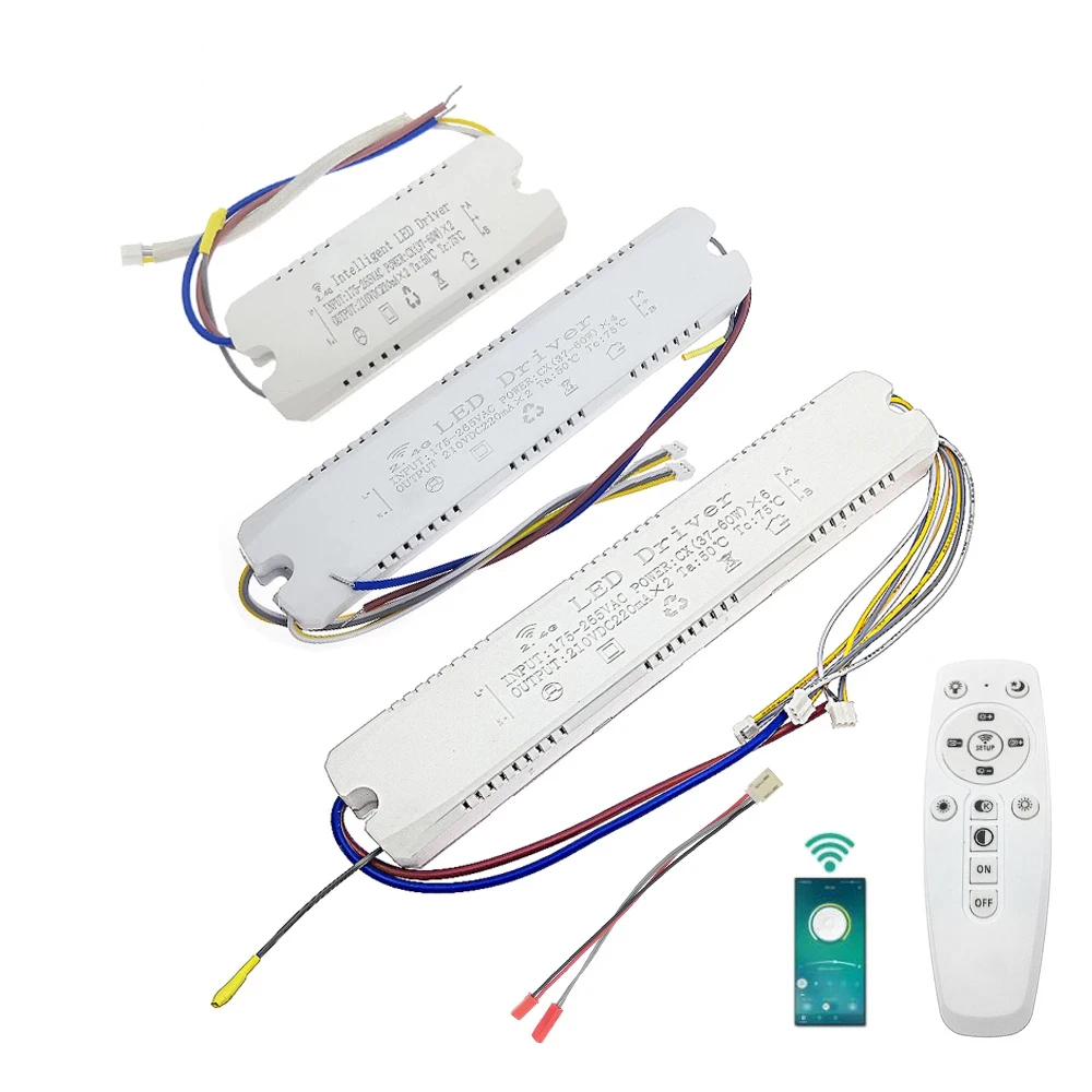 AC220V 2.4G Remote Control Intelligent LED Driver 8-24W 25-40W 37-60W X2 X4 X6 220mA Color Changeable Dimming Transformer