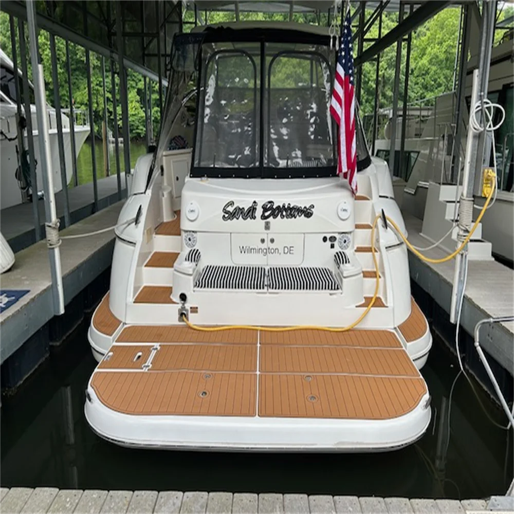 2004 Cruiser Yachts 540 Swim Platform Cockpit Pad Boat EVA Foam Teak Floor Mat SeaDek MarineMat Gatorstep Style Self Adhesive