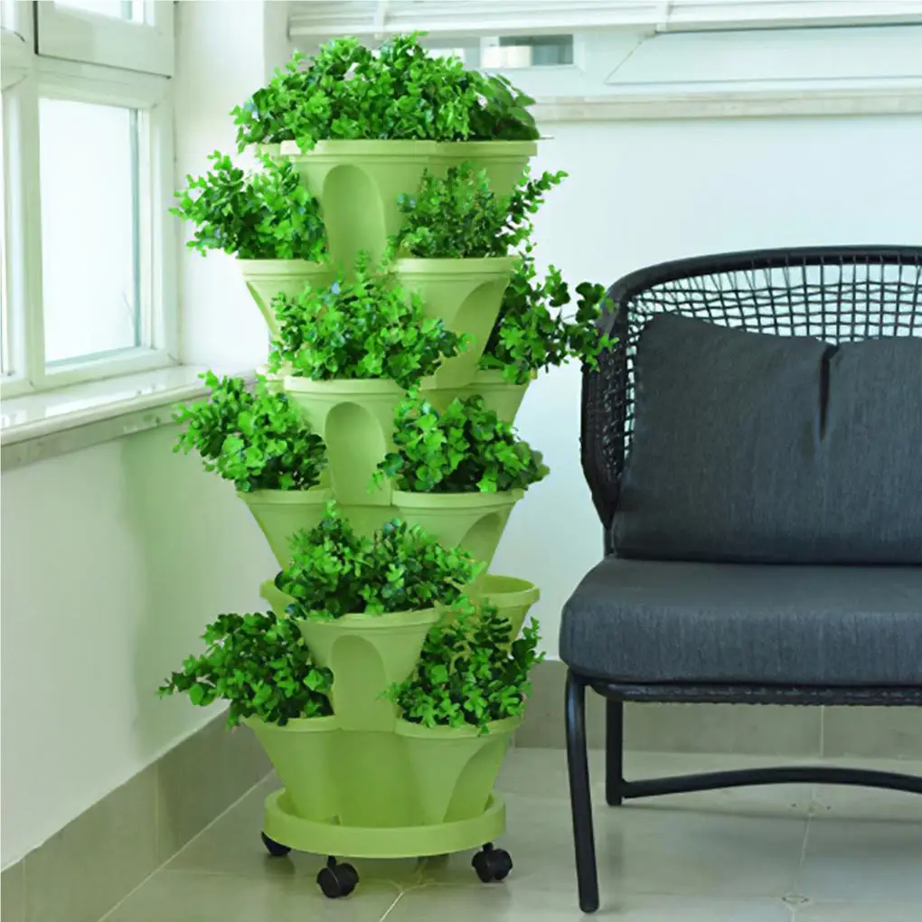 Multi-layer Practical Flowerpot Tray Stand Planting Pot Tray Pallet Pink