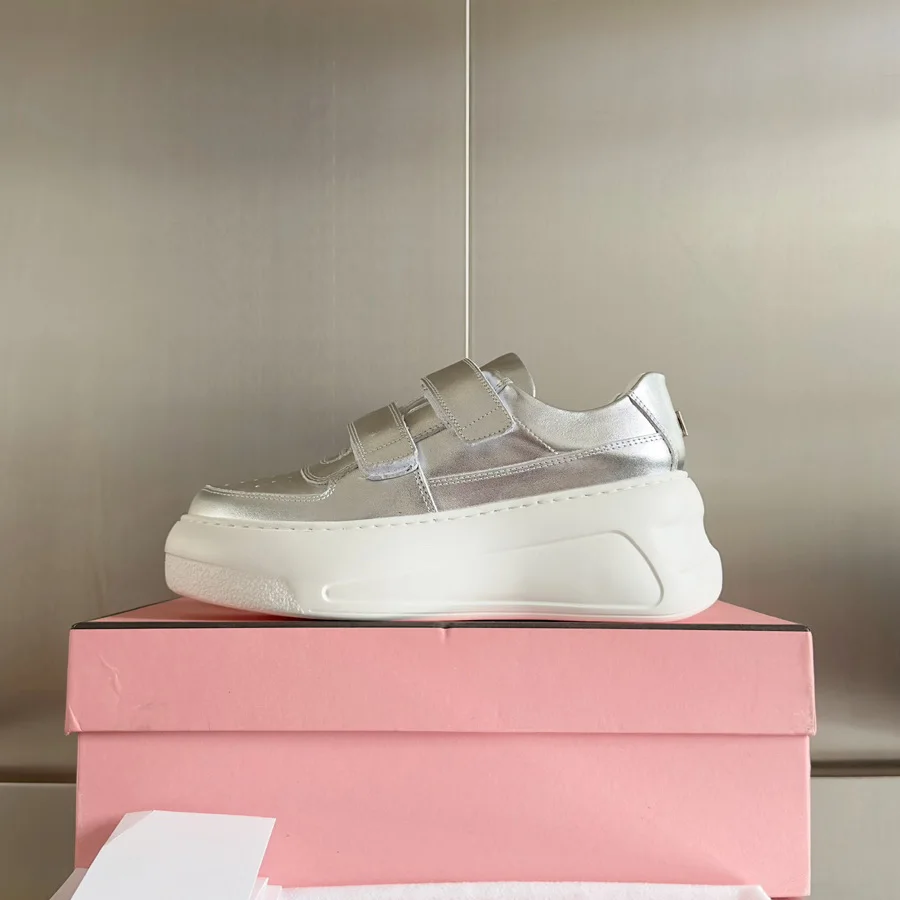 Women's Shoes Double Strap Platform Sneakers Touch-strap