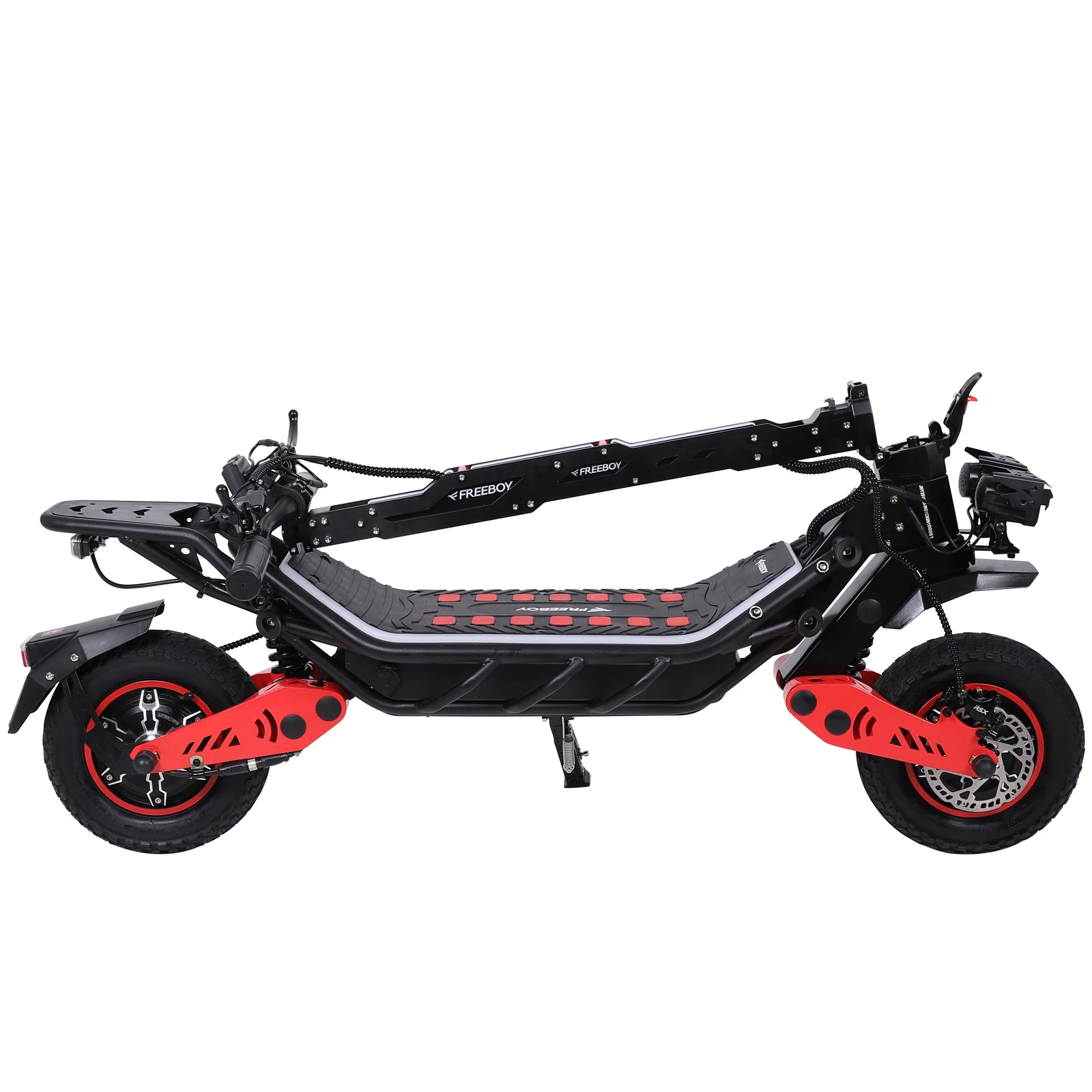 FREEBOY H10 Elektroroller 6000W Doppelmotor 75km/h Höchstgeschwindigkeit 60-80KM Reichweite 60V 28AH Batterie 12 Zoll Offroad-Reifen Hydraulische Bremse Klappbarer Elektroroller für Erwachsene EU-Lager Schneller Versand 1 Jahr Garantie – Detail 23