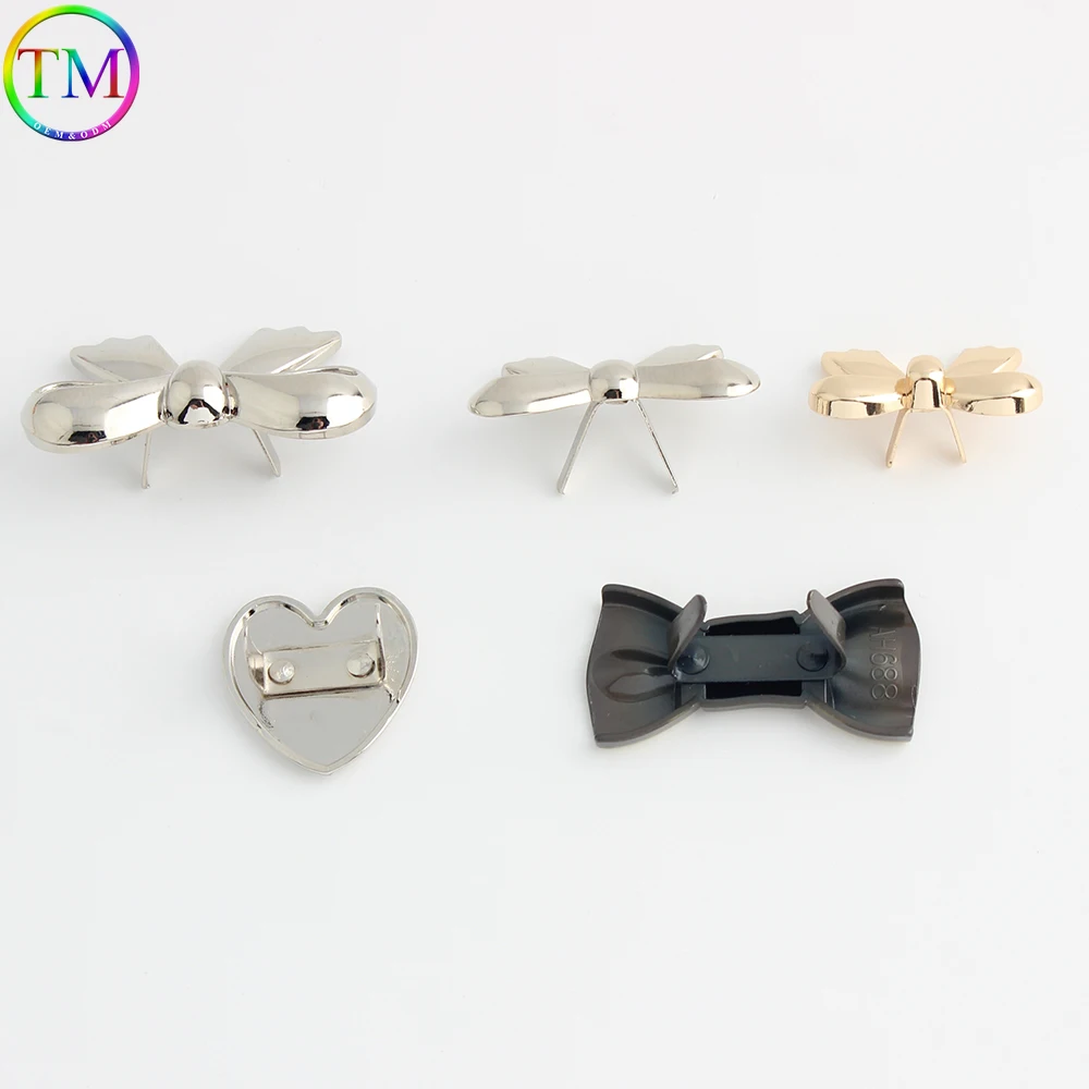 20-120PCS 45/37/30mm Alloy Plating DIY Handmade Accessory Decorative Buckle Butterfly Knot Adorn for Bag Garments Shoes Fittings