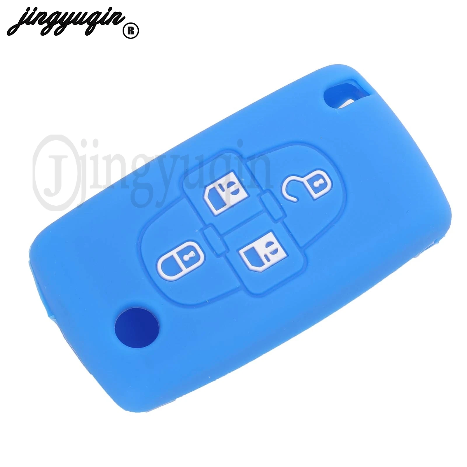 Silicone Car Remote Key Fob Shell Cover Case For For Peugeot 4 Button  1008 807 Citroen C8 Skin Holder 2007 2008 2009