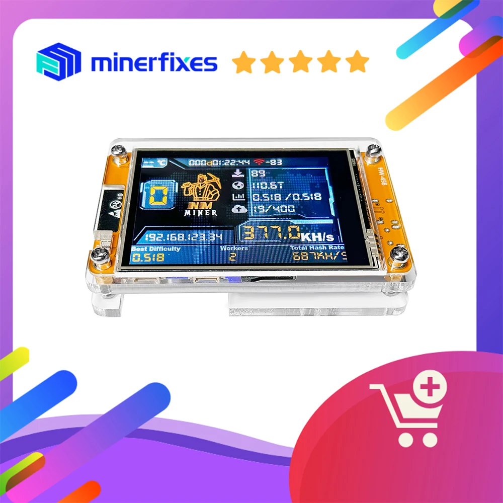 

New Bitcoin Miner nerd miner V2 2.8 inches btc miners 375kH/S BTC miner BCH DGB Crypto miners Firmware Nerdminer LCD Display