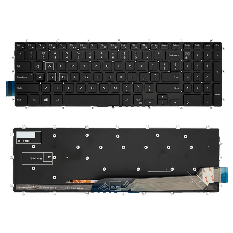 Nouveau clavier d'ordinateur portable rétro-éclairé de remplacement, pour Dell G3 15 3590 3579 3779 G5 15 5590