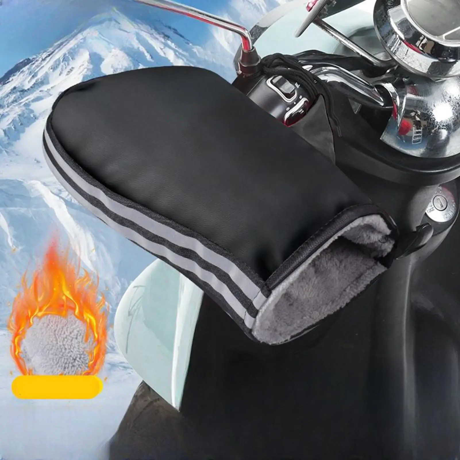 

Варежки на руль со светоотражающими полосками, теплые ветрозащитные водонепроницаемые муфты, муфты на руль мотоцикла для ежедневной городской езды