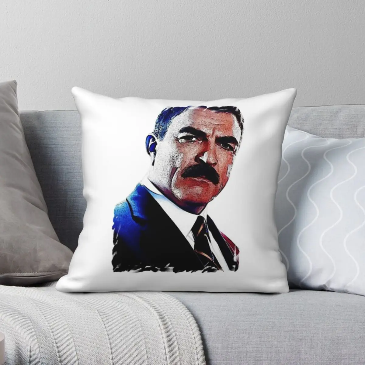 Frank Reagan Blue Bloods Square Pillowcase Polyester Linen Velvet Printed Zip Decor Pillow Case Car Cushion Case