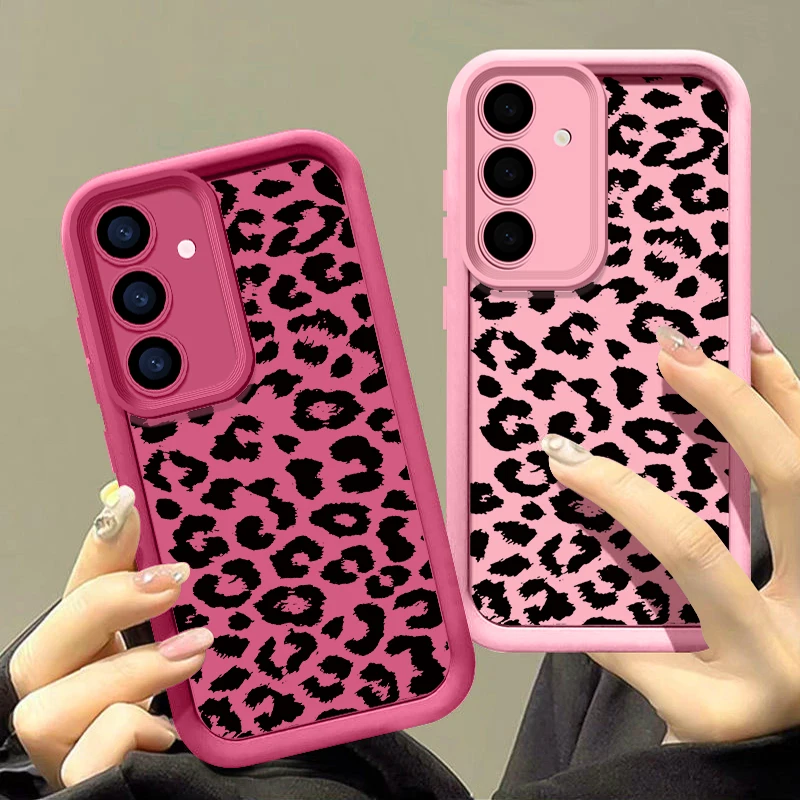 Leopardenmuster Silikonhülle für Samsung Galaxy S26 S25 S23 Ultra S24 FE A57 A56 A55 A16 A17 A18 A37 A15 5G Weiche TPU Handyhülle – Detail 4