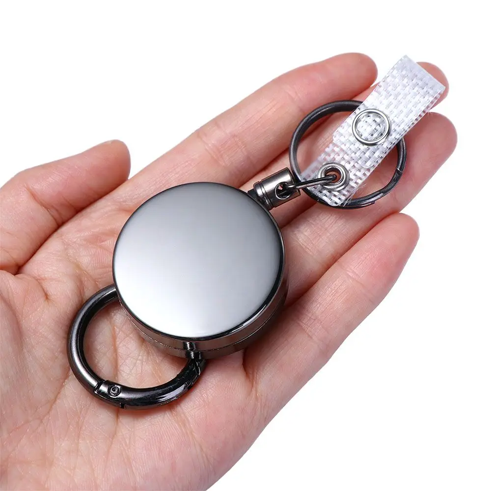 Elastic Keychain Stretching Wire Rope Anti-lost Safety ID Card Badge Holder Retractable Badge Reels Key Chain Ring Pull Keyring