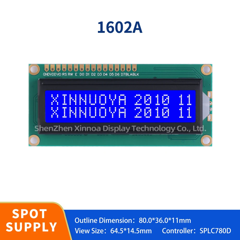 Factory Directly Supplied Lcd Display Screen 1602A Character Screen Blue Film Lcd16X2A Lcd Screen Spot Module Voltage 3.3V