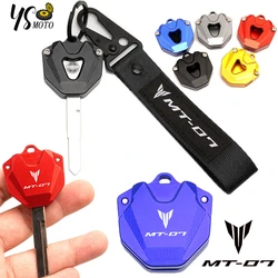 For Yamaha MT07 MT-07 FZ-07 2014-2022 New Motorcycle CNC Key Cover Case Shell Protection & Embroidery Keyring Keychain Key Chain