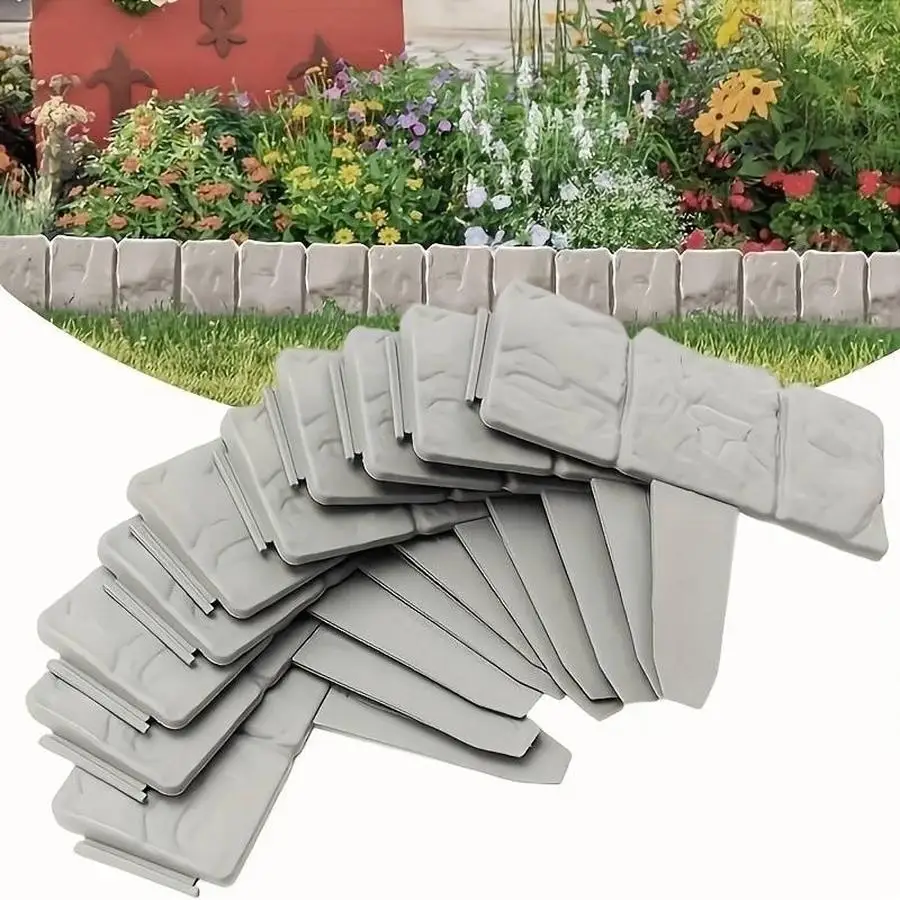1/5/10/20/50/100pcs Set of Garden Landscape Boundary Fence, Plastic Garden Fence, Lawn Autumn Decoration, Outdoor Vegetable Gard