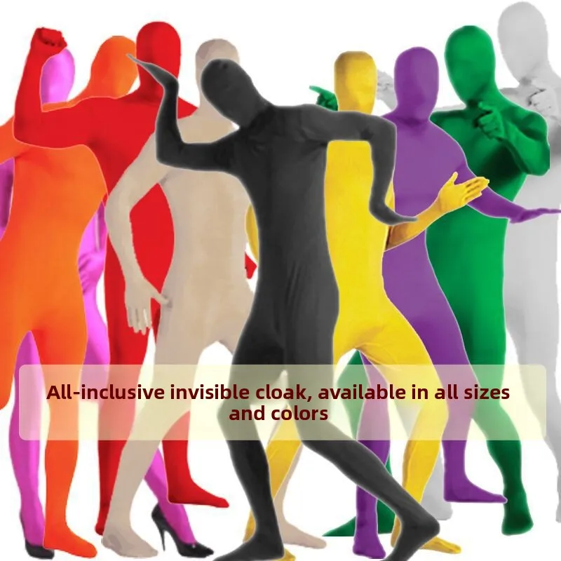 loween Ninja Performance Costume Abito invisibile Abbigliamento aderente da uomo Abbigliamento travestimento per adulti