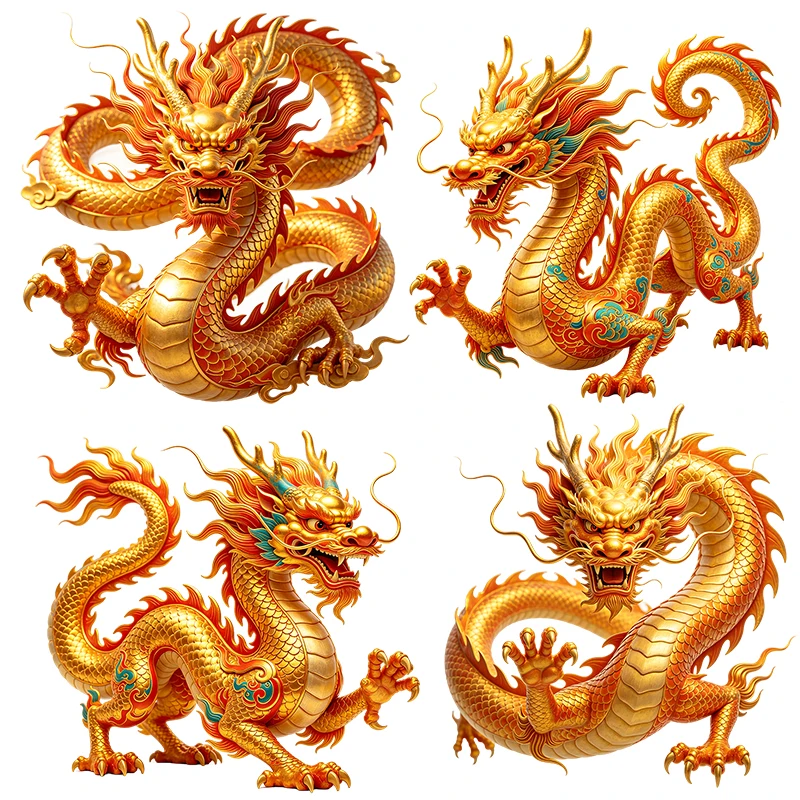 Three Ratels CAB44  Mighty golden dragon wall stickers for home decoration Personalized car decals