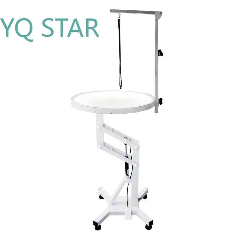 LED Luminous Pet Grooming Table for Cats and Dogs with Adjustable Air Pressure Lift Rotating Platform for Teddy Shearing