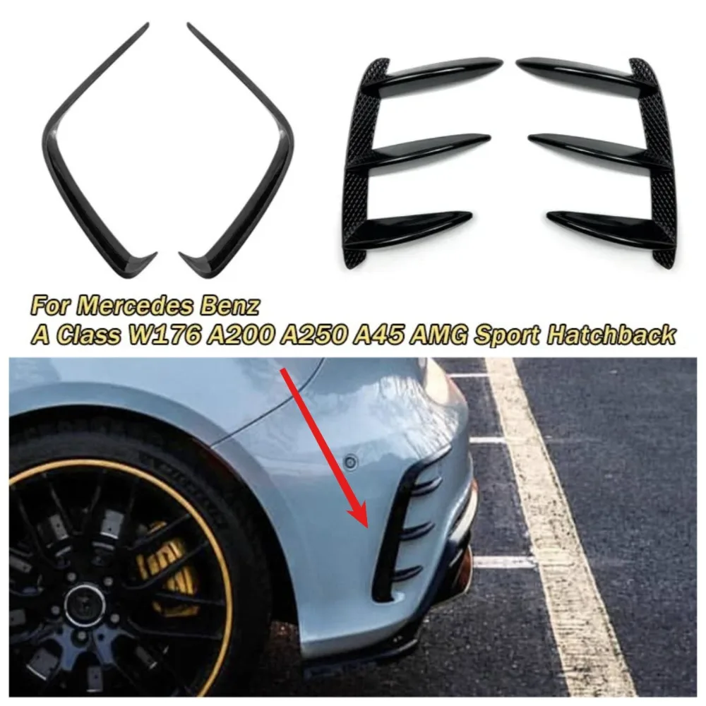 

Rear Bumper Side Vent Spoiler For Mercedes Benz A Class W176 A200 A250 A45 AMG Sport 2013-2018 Hatchback Car Canard Body Kits
