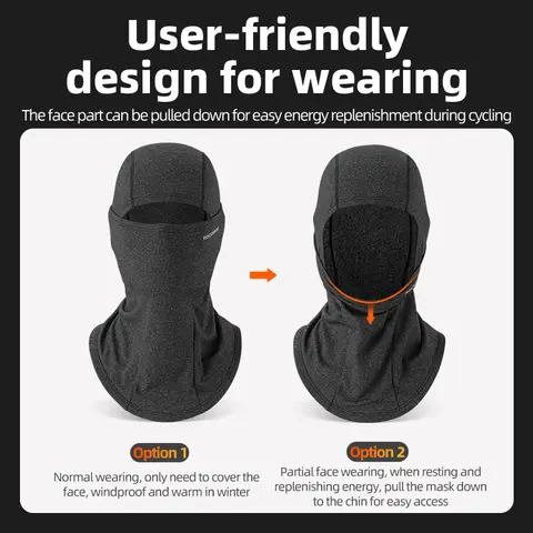 ROCKBROS Vintercykelbalaklava Vindtät Varm Fleece Ansiktshalsduk Mask Utomhussport Fiske Skidåkning Motorcykel Cykling Huvudbonader 8 best sales RockBros-mask - №4