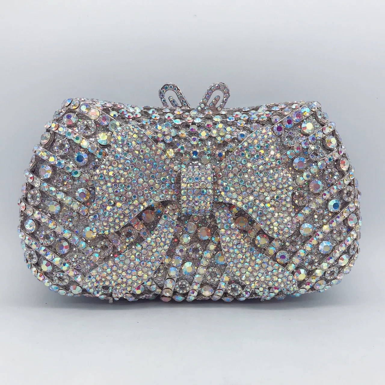 

Metal Hollow Bow Diamond Dinner Bag Banquet Rhinestone Women's Chain Clutch Bag Cartera De Fiestas Elegantes Torebka Wieczorowa