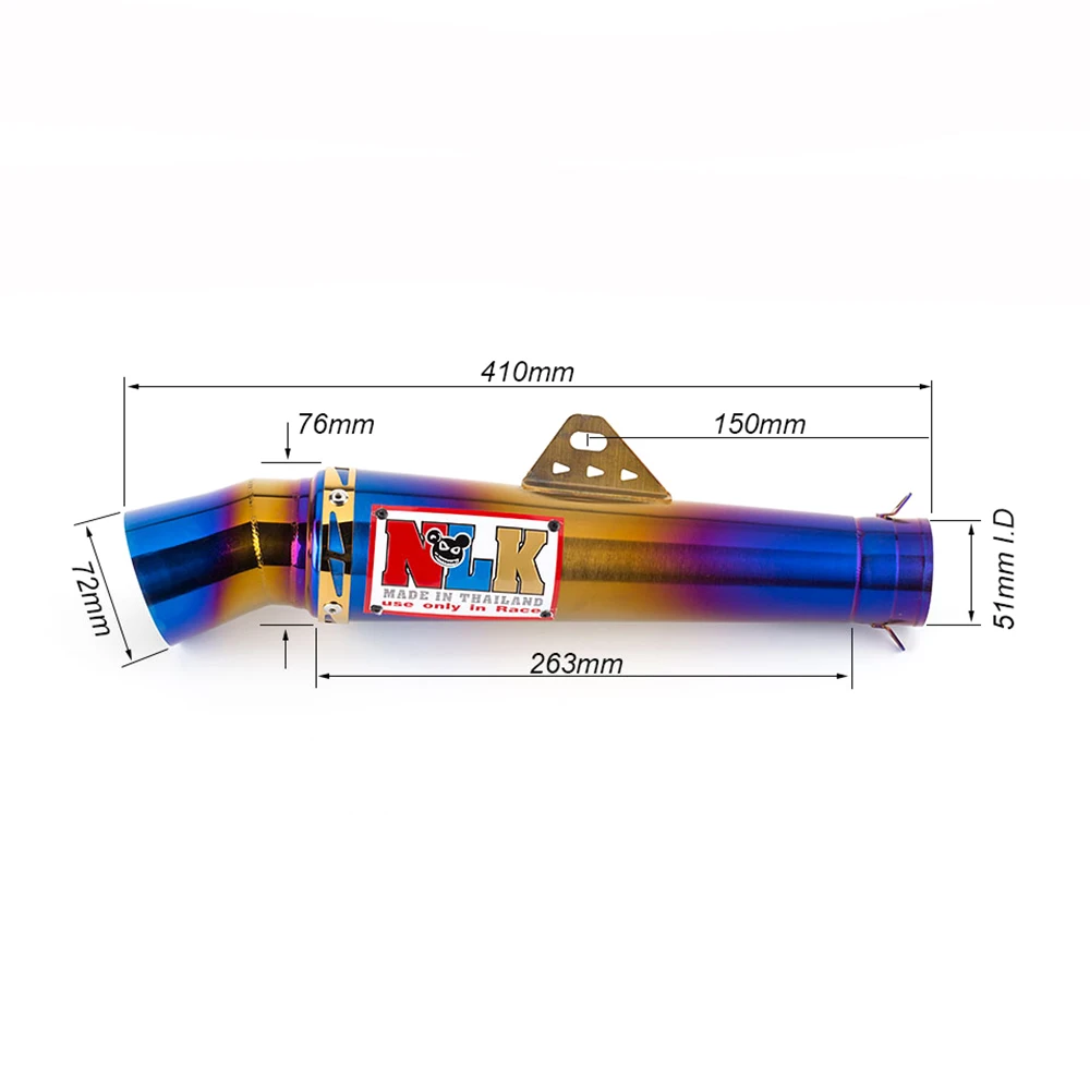 Universal 38mm 51mm Motorcycle Exhaust Pipe For Muffler Carbon Fiber Exhaust for LC135 Wave 125 MIO110 RS150 Y15 Nmax FZ6 R3