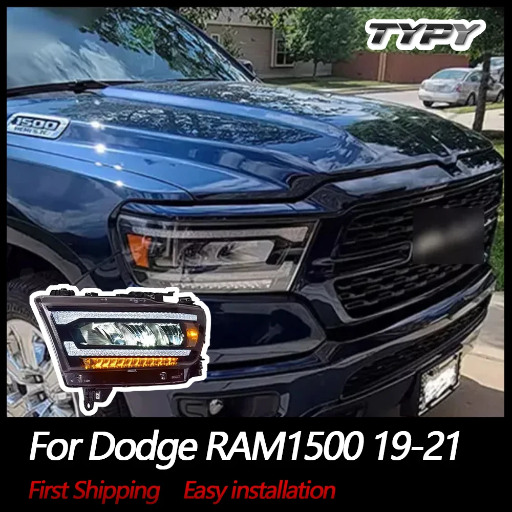 

TYPY Car Lights For Dodge RAM1500 Headlight 2019-2021 LED Projetor head Lamp Daytime Running Light Automotive Accessories