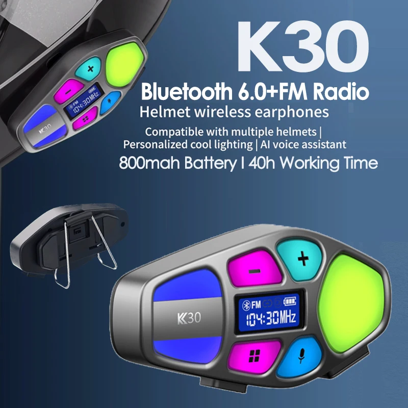 

V6.0 мотоциклетный шлем Bluetooth-гарнитура FM-радио стереонаушники водонепроницаемые наушники громкой связи голосовое управление шумоподавление