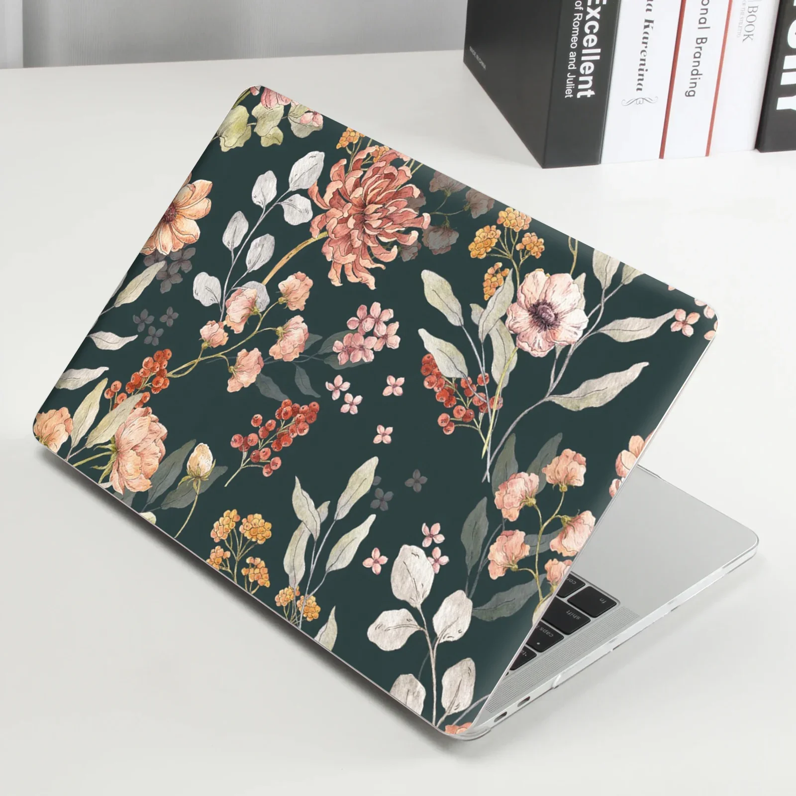 DIY1 Set of 2 A + D Side Rendering Laptop Protective Film, Bright Floral Style Laptop Shell Film Decorative Sticker