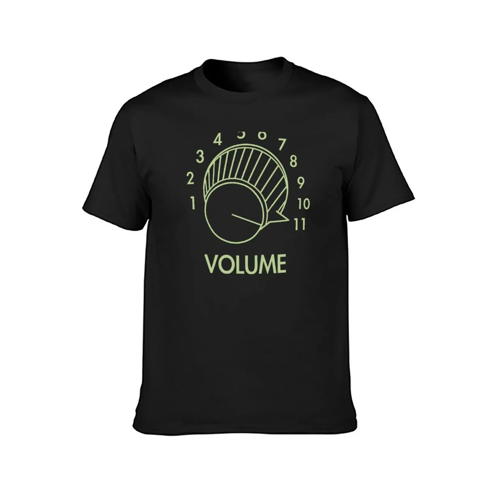 Volume Knob 11 Funny Guitar Musician T-Shirt Gift Rock Heavy Metal Green Print T-Shirt summer top anime clothes t shirt men